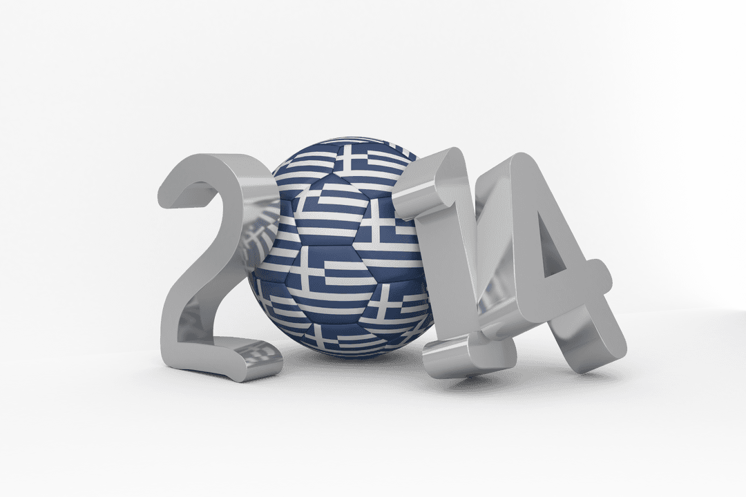 2014 Transparent Soccer Ball with Greek Flag for Celebration