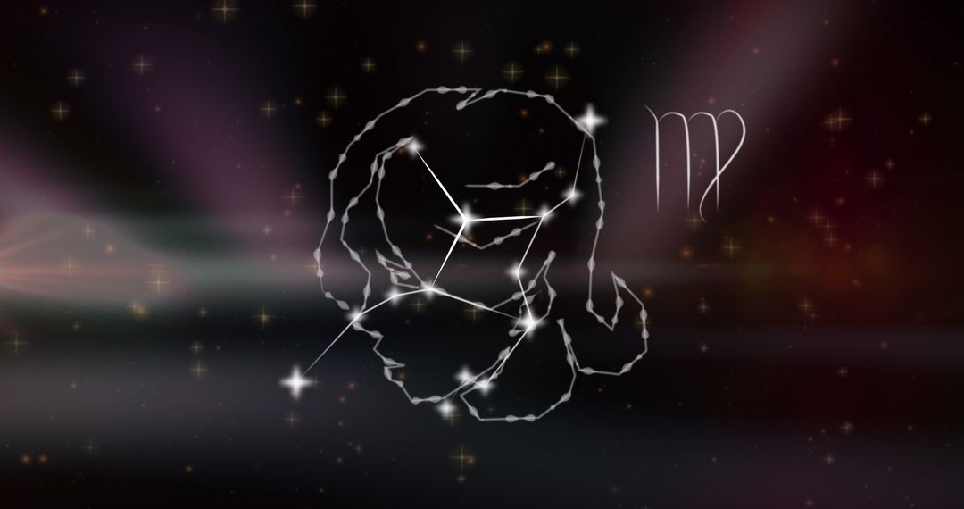 Virgo Constellation Glowing in Night Sky