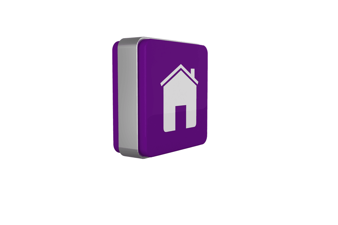 Purple House Icon on Transparent Background for Digital Use