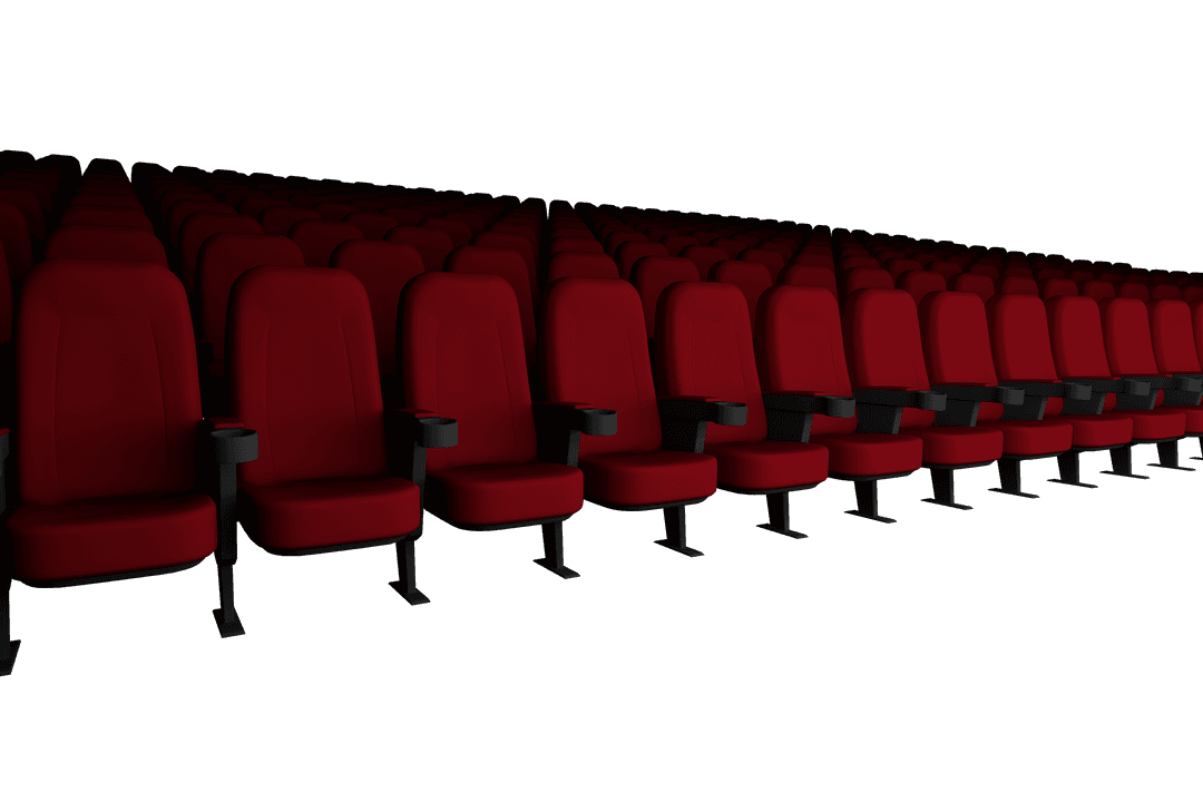 Transparent Row of Empty Theater Seats in Auditorium