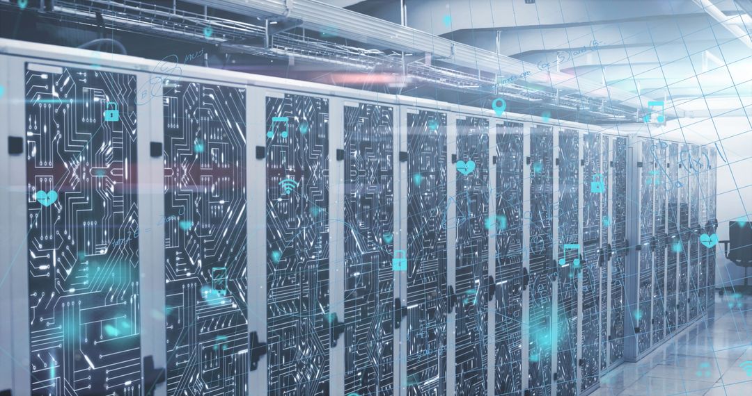 Digital Cloud Servers with Abstract Data Processing Visualization