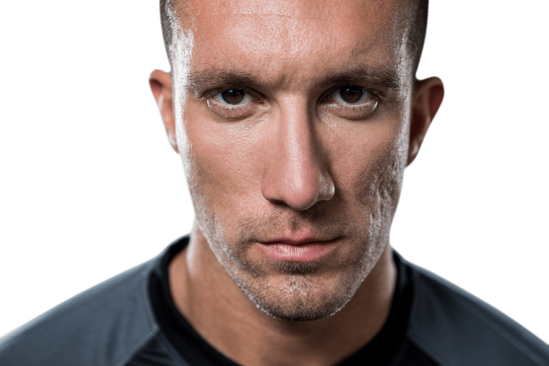 Transparent Background Serious Rugby Player Portrait