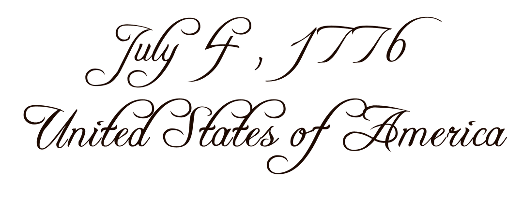 Elegant July 4, 1776 Text on Transparent Background
