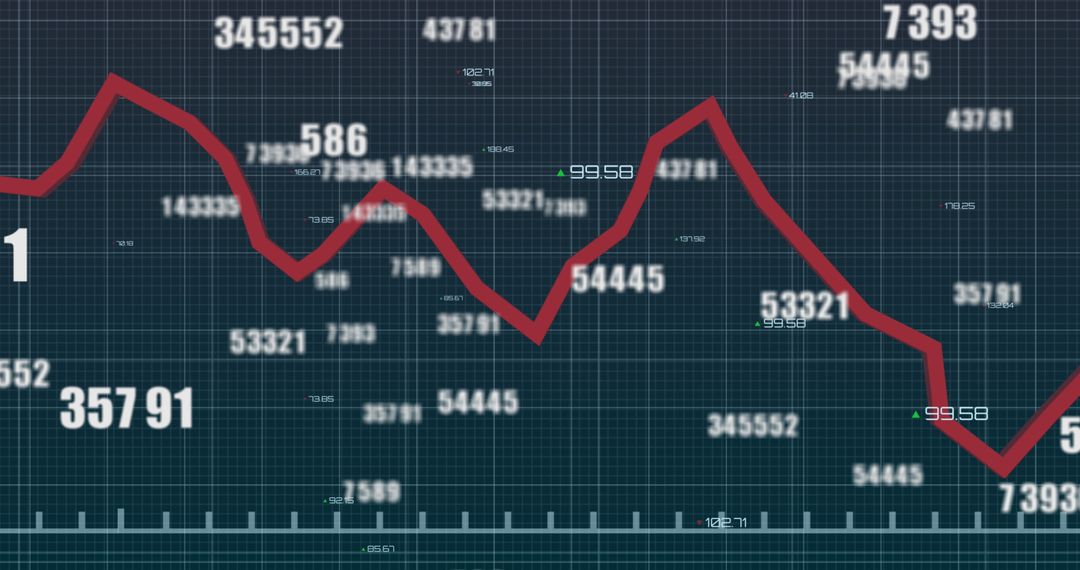 dynamic financial data with red line on digital interface - Free Images, Stock Photos and Pictures on Pikwizard.com