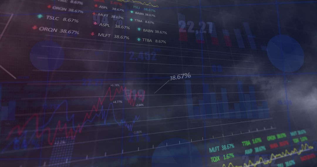 Digital Stock Market Data with Futuristic Overlay