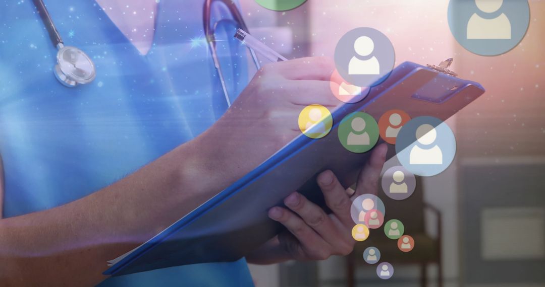 Doctor Using Digital Interface for Patient Records