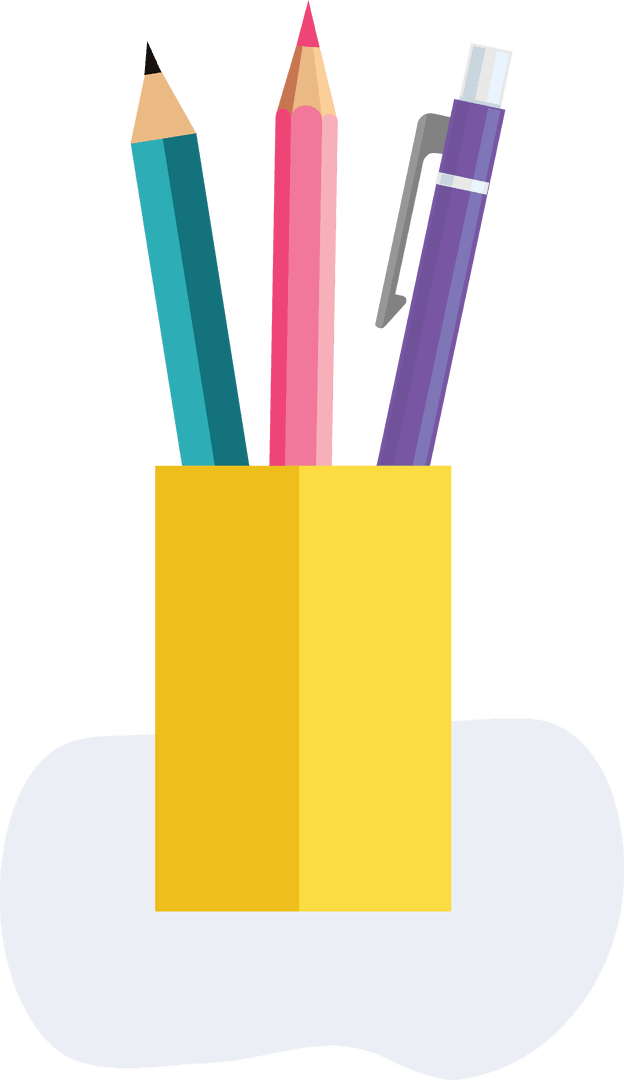 Transparent Isolated Pencils and Pen Digital Icon Illustration
