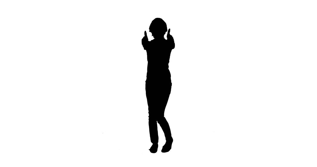 Silhouette of Woman Dancing and Giving Thumbs Up - Free Images, Stock Photos and Pictures on Pikwizard.com