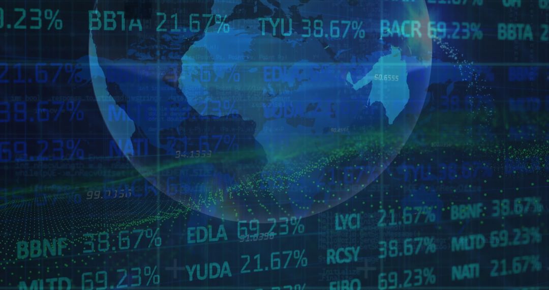 Global Finance Technology Abstract with Rotating Globe