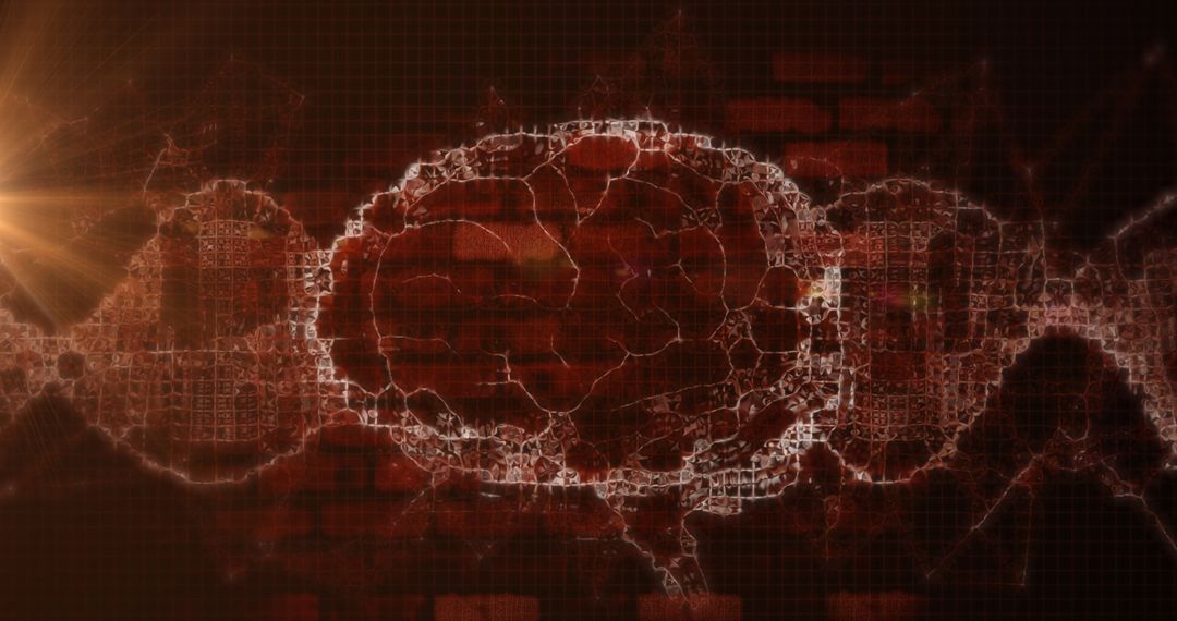 Digital Visualization of Brain Rotating on Abstract Background