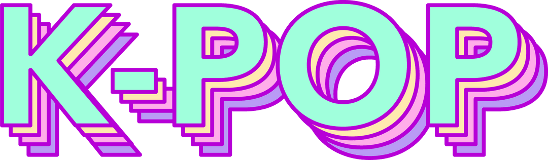 3D Pastel K-POP Typography on Transparent Background