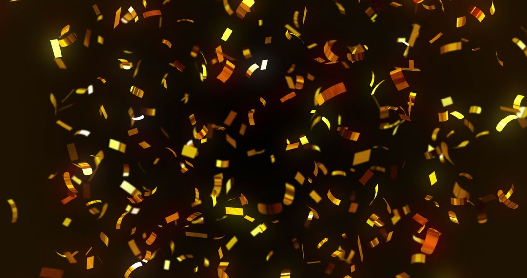 Golden Confetti Falling on Black Background Celebrating - Free Images, Stock Photos and Pictures on Pikwizard.com