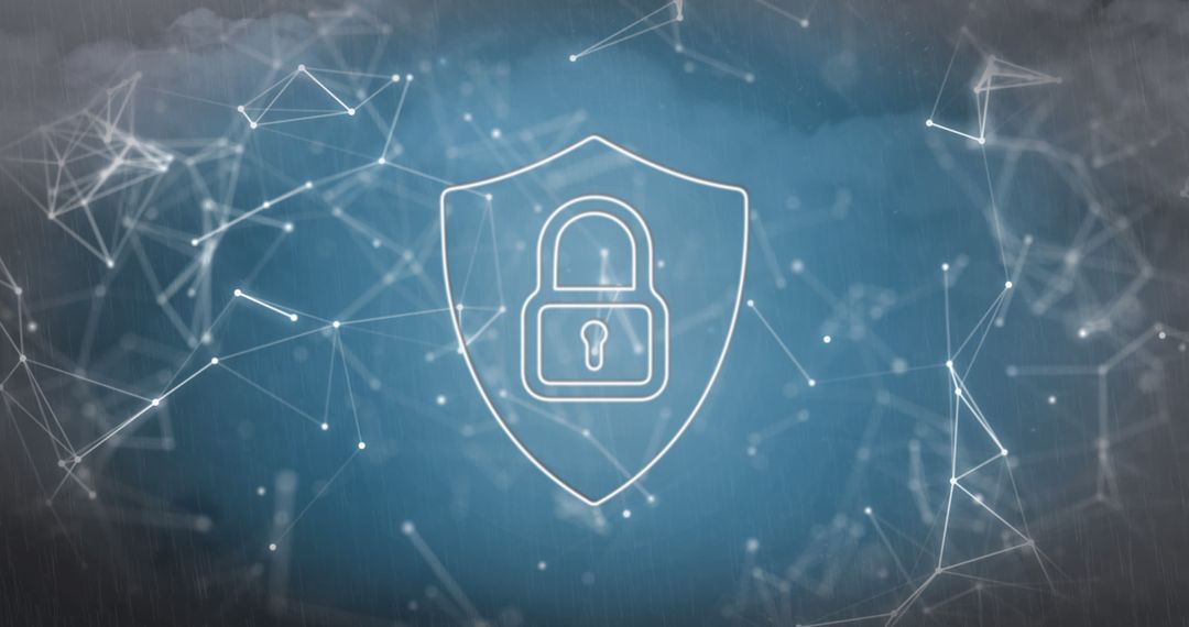 Digital Security Concept with Padlock Interface Background