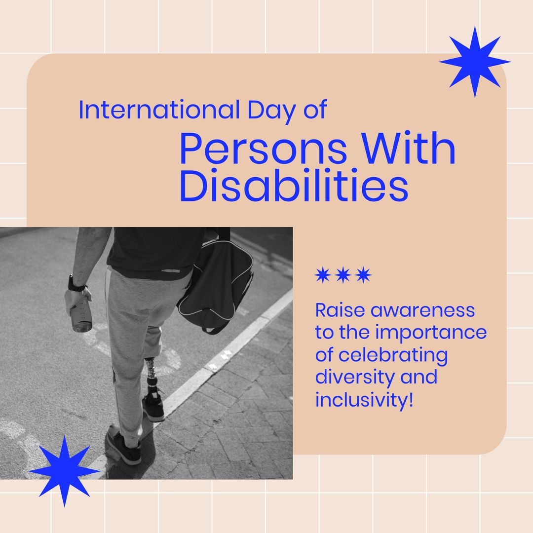 Prosthetic Leg on International Disabilities Day Awareness Poster