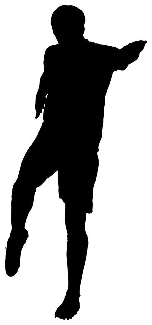 Transparent Silhouette of Male Football Player Action Pose Vector