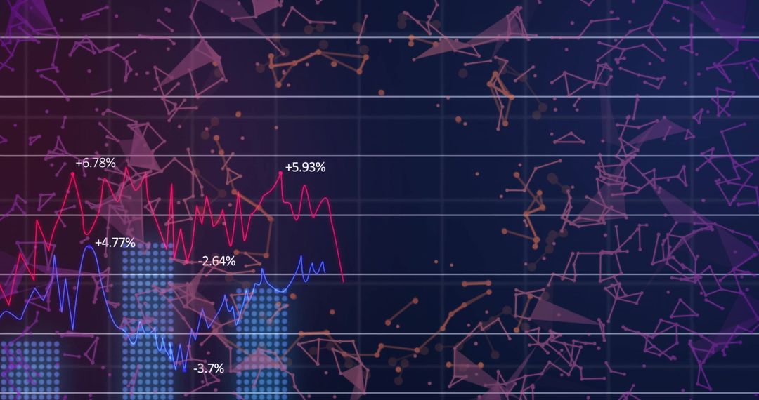 Abstract financial data visualization with global connections