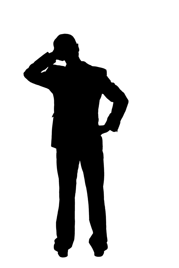 Man Silhouette on Transparent Background Illustrating Mystery