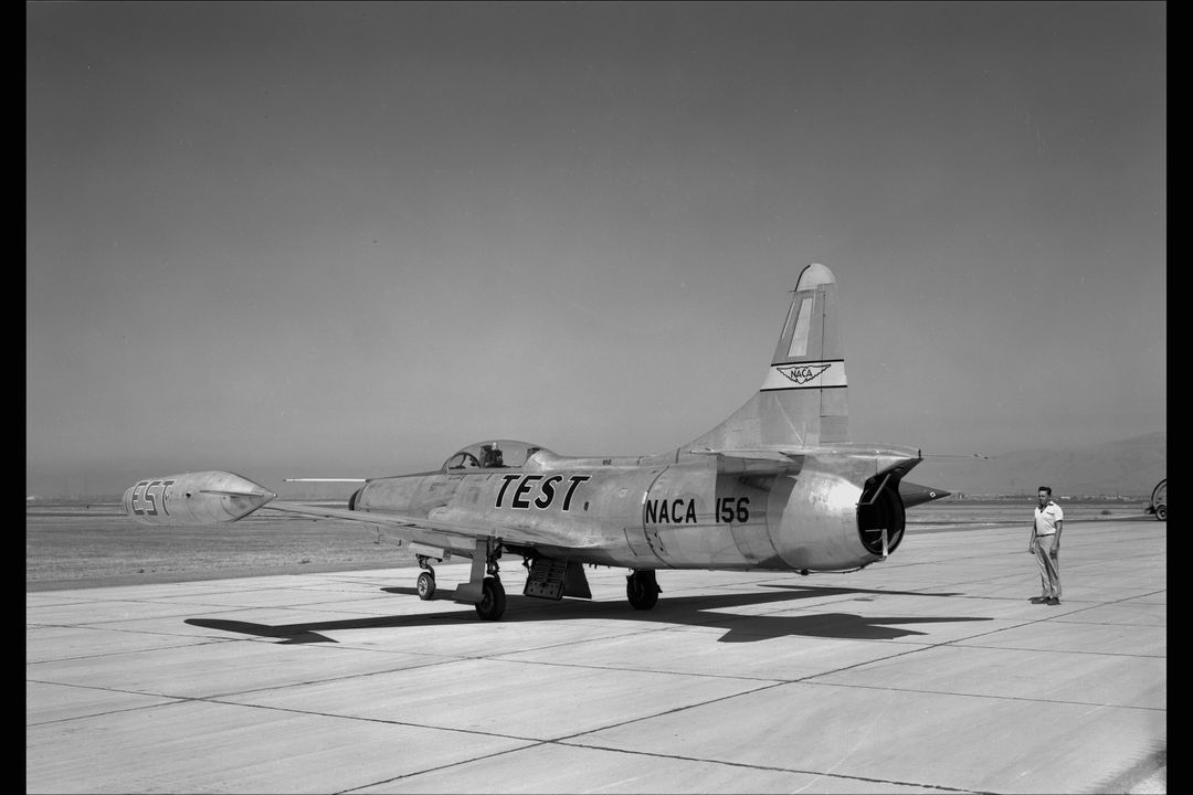 Lockheed F-94C 156 Aircraft at NACA Ames Flight Line - Free Images, Stock Photos and Pictures on Pikwizard.com