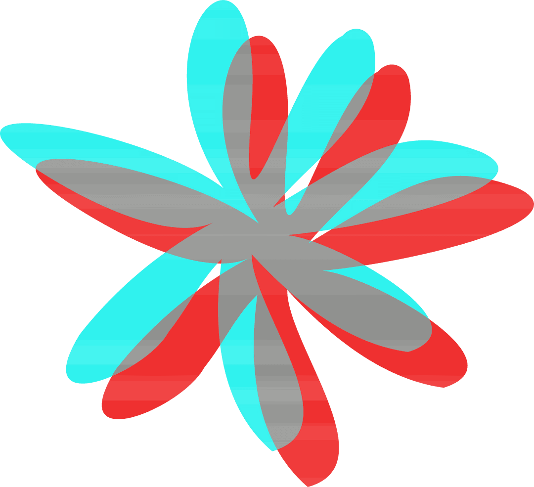Abstract Vibrant Petal Design on Transparent Background
