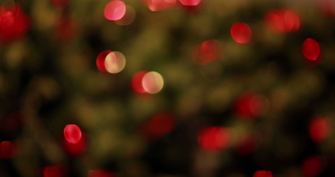 Red and Green Bokeh Lights Creating Festive Holiday Atmosphere