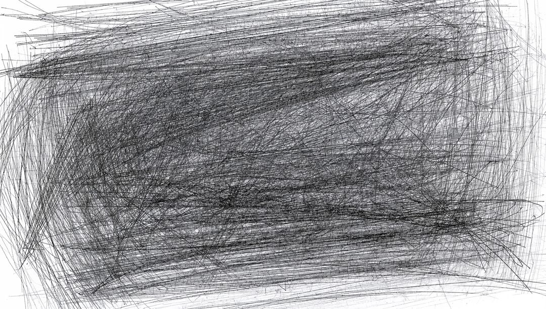 Chaotic Abstract Scribble on Paper with Monochrome Textures