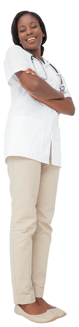 Transparent Confident Nurse Smiling with Arms Crossed