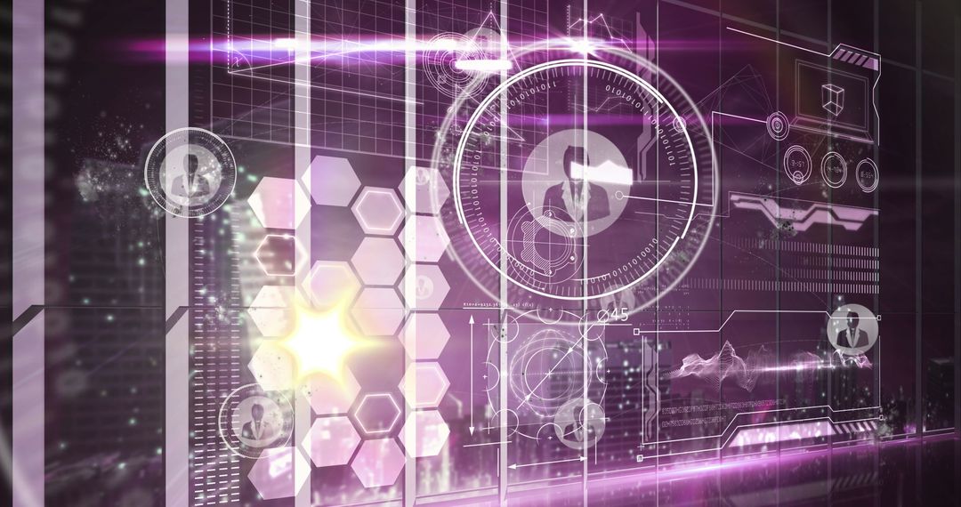 Futuristic Digital Interface with Abstract Data Visuals