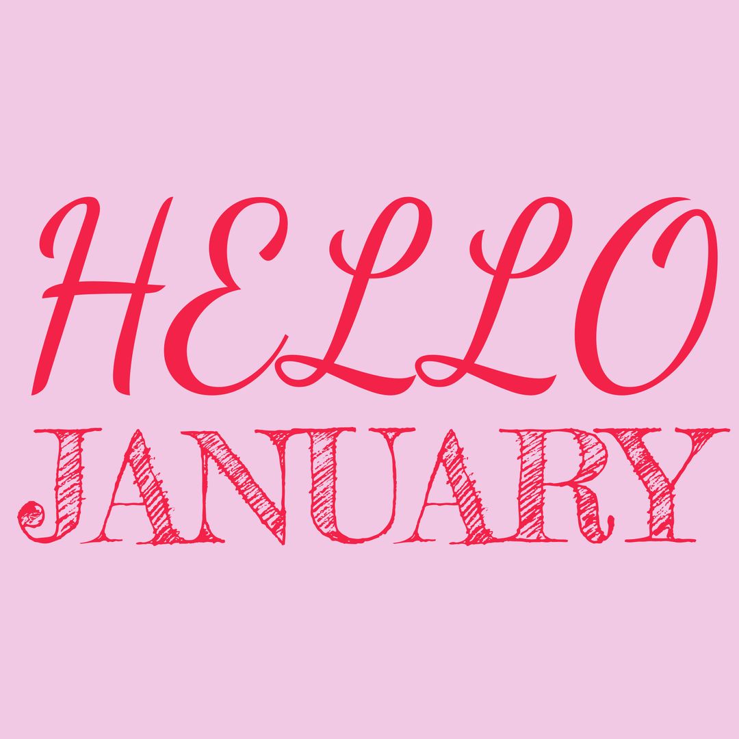 hello january script on soft pink background - Download Free Stock Images Pikwizard.com