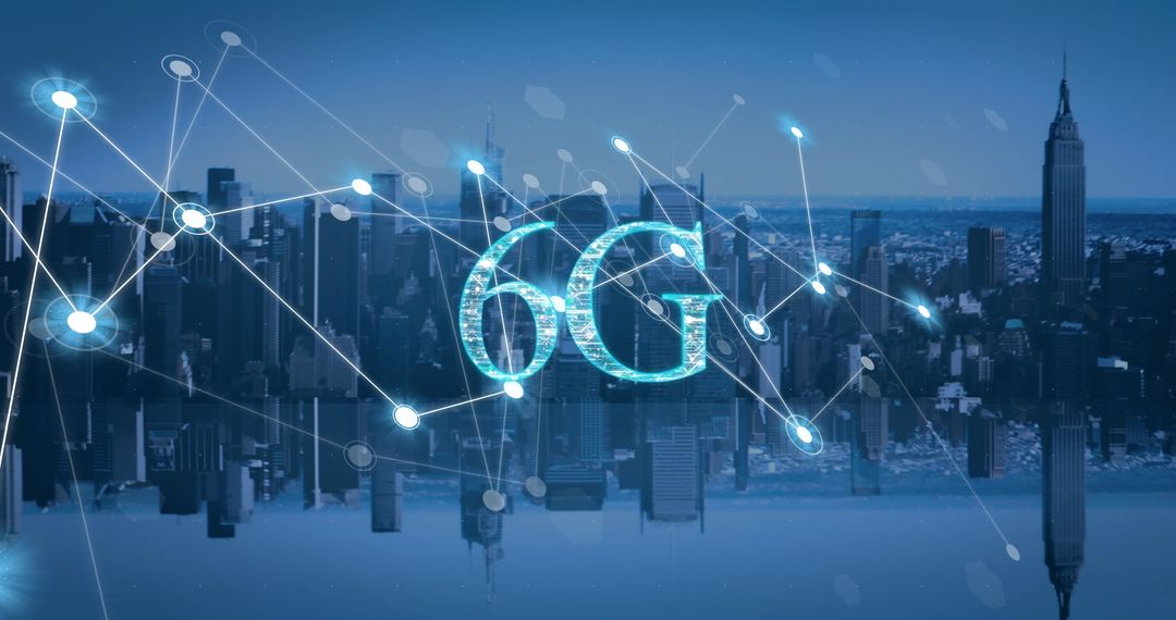 Innovative 6G Technology Concept Over Cityscape