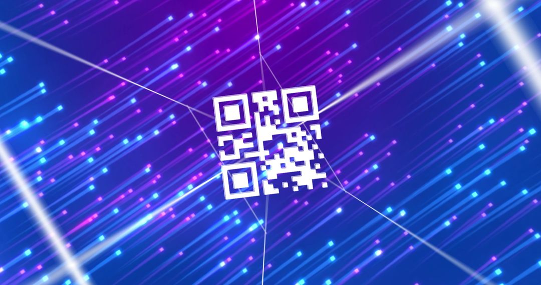 Futuristic QR Code in Dynamic Neon Lights