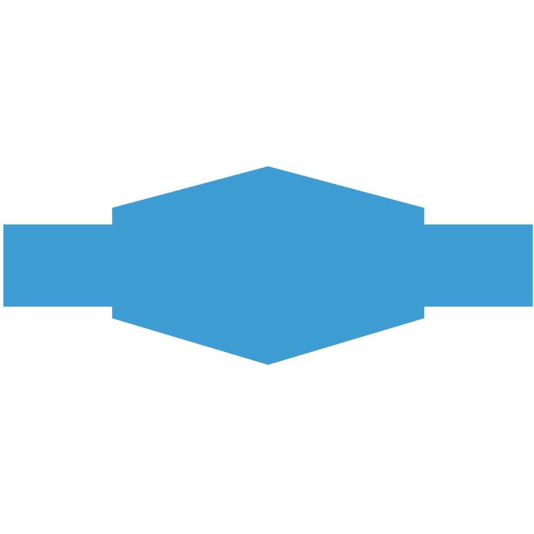 Blue Hexagonal Banner with Transparent Background