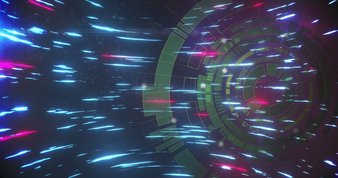 Futuristic Data Technology with Dynamic Light Trails