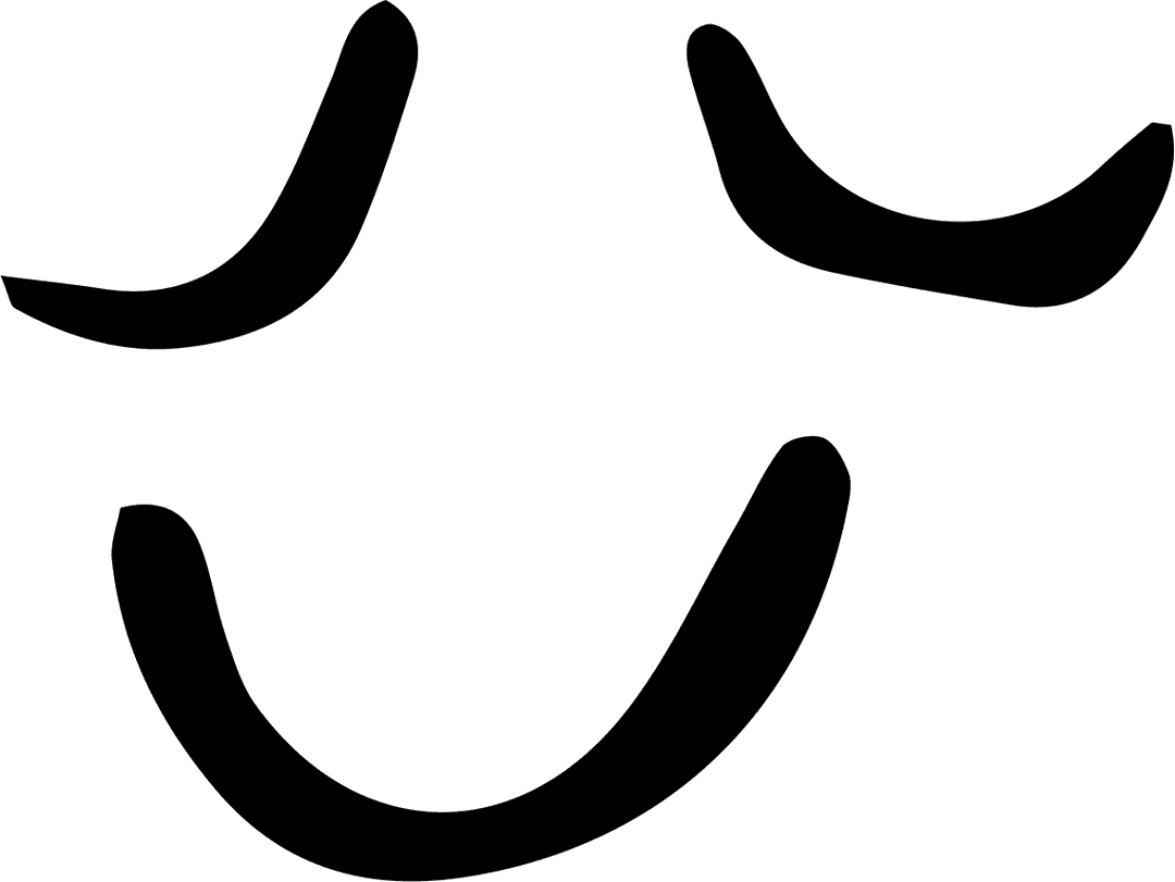 Smiling Face Icon with Closed Eyes on Transparent Background