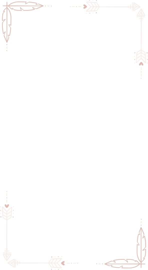 Transparent Boho Arrow and Feather Frame on Pastel Stylish Design