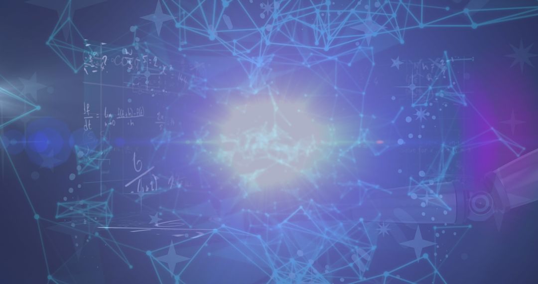 Abstract Network with Nodes and Lines in Digital Display