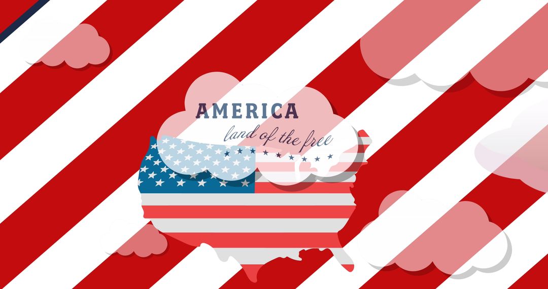 Patriotic USA Map Design with American Flag Elements