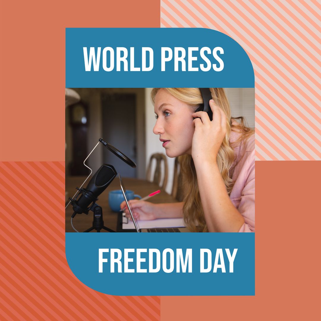 World Press Freedom Day Concept with Journalist at Work
