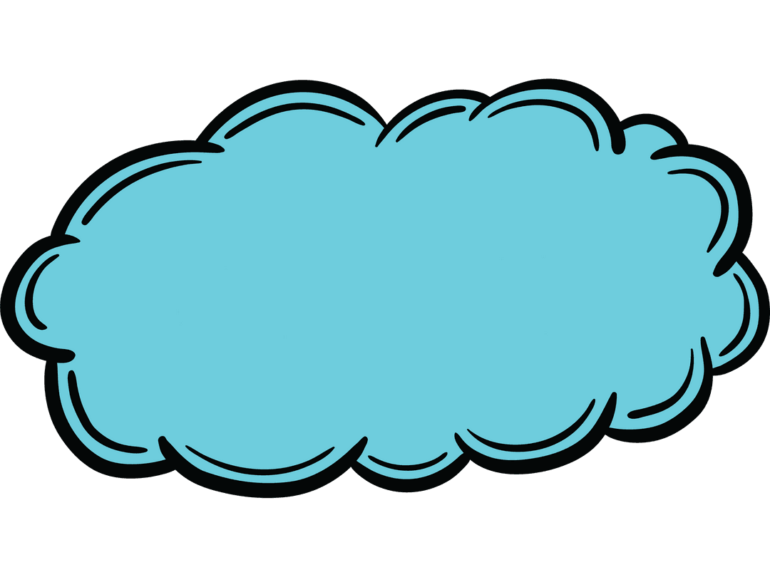 Creative Blue Cloud Artwork on Transparent Background