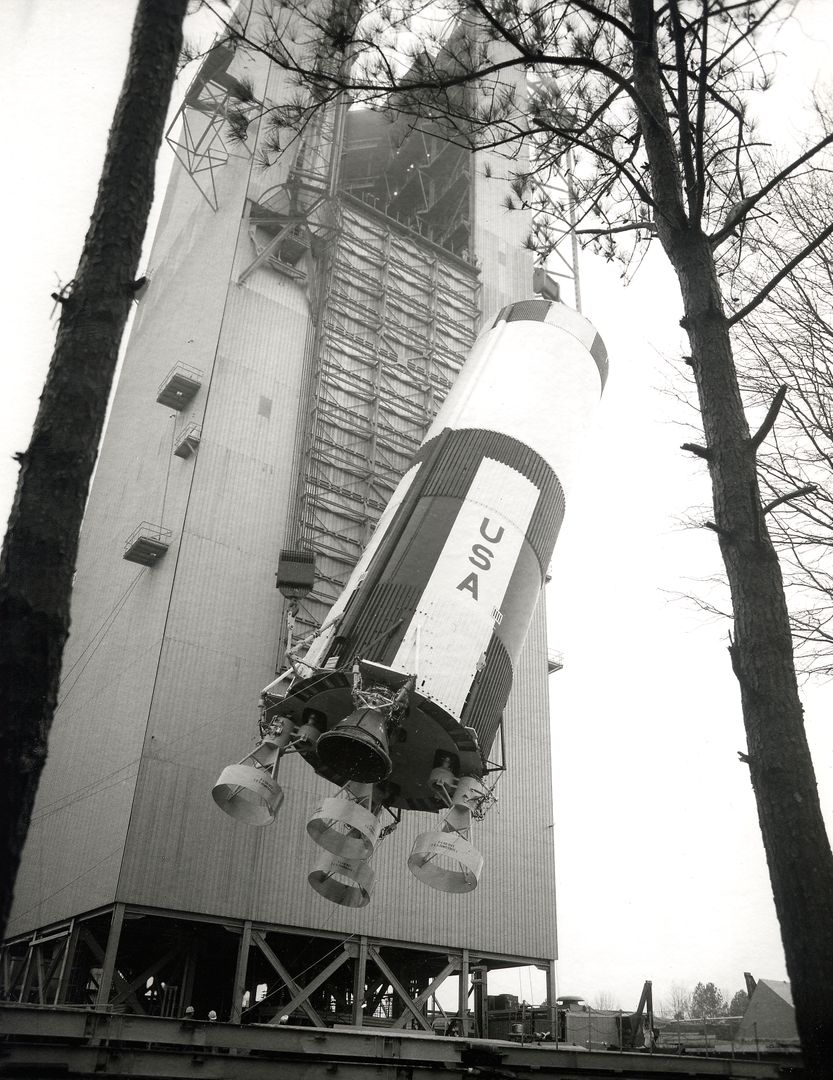 Saturn V Ground Test Booster Installation at Marshall Space Flight Center - Free Images, Stock Photos and Pictures on Pikwizard.com