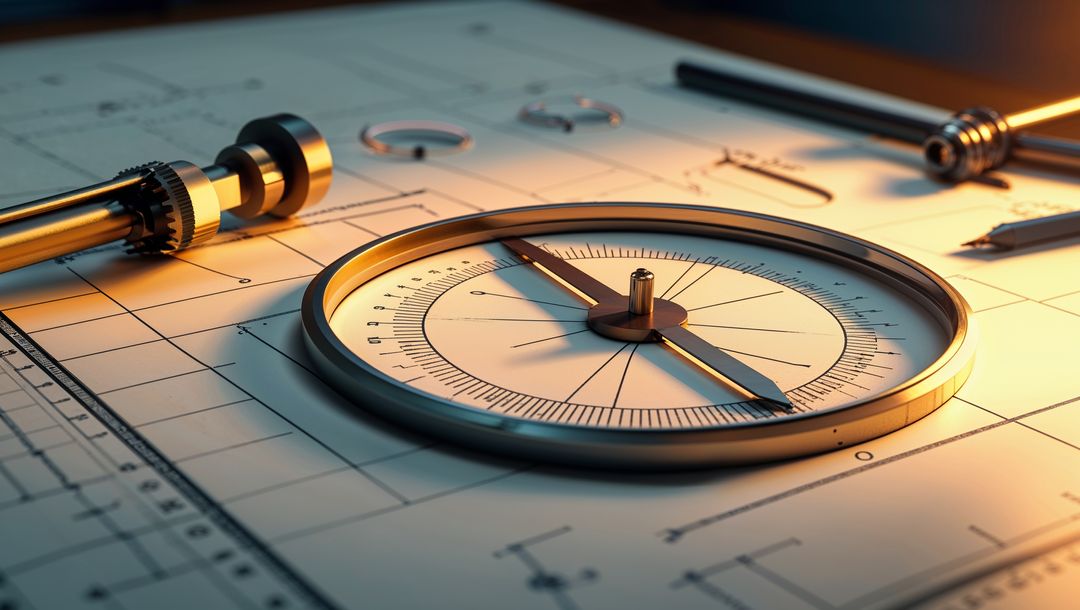 Technical Drafting Table with Metal Protractor