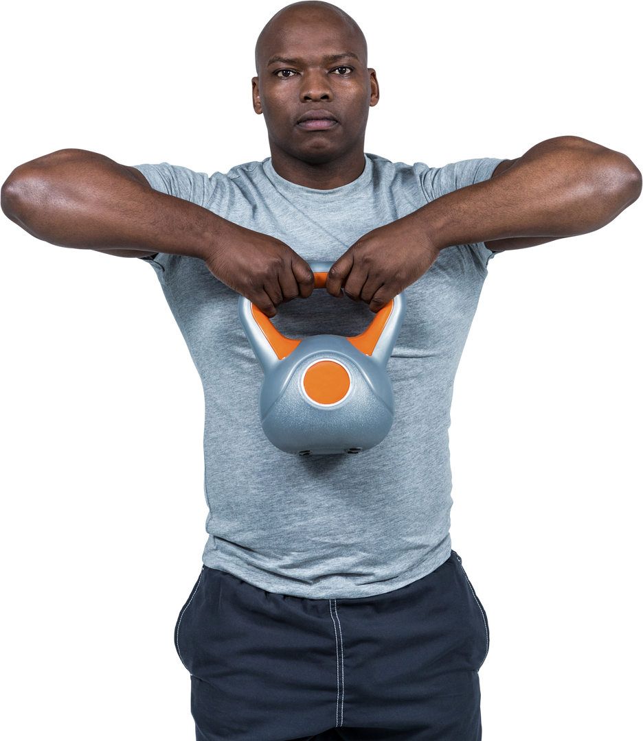 Fit Man Exercising Kettlebell Rotate on Transparent Background - Download Free Stock Images Pikwizard.com