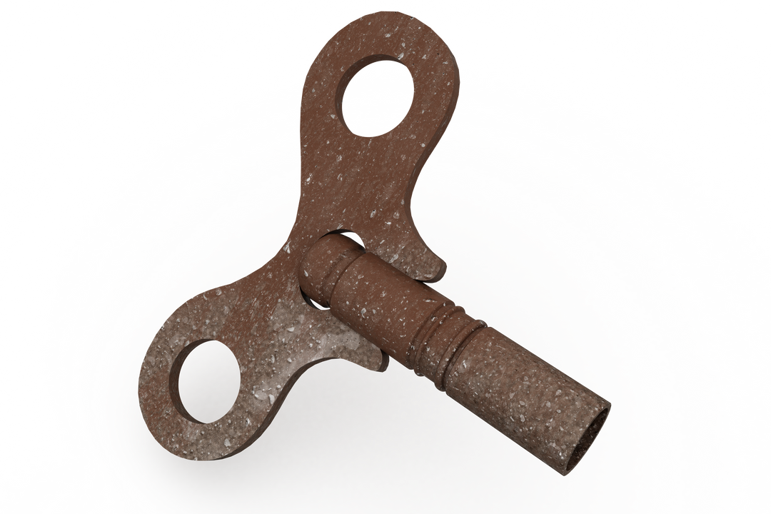 Rustic Brown Wind-Up Key Illustration on Transparent Background - Download Free Stock Images Pikwizard.com