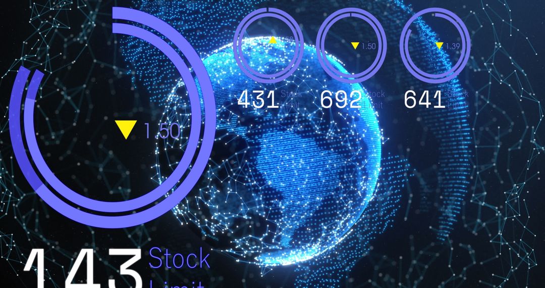 Futuristic Globe With Data Visualizations and Network Connections