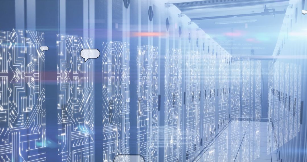 Futuristic Data Processing with Social Media Icons