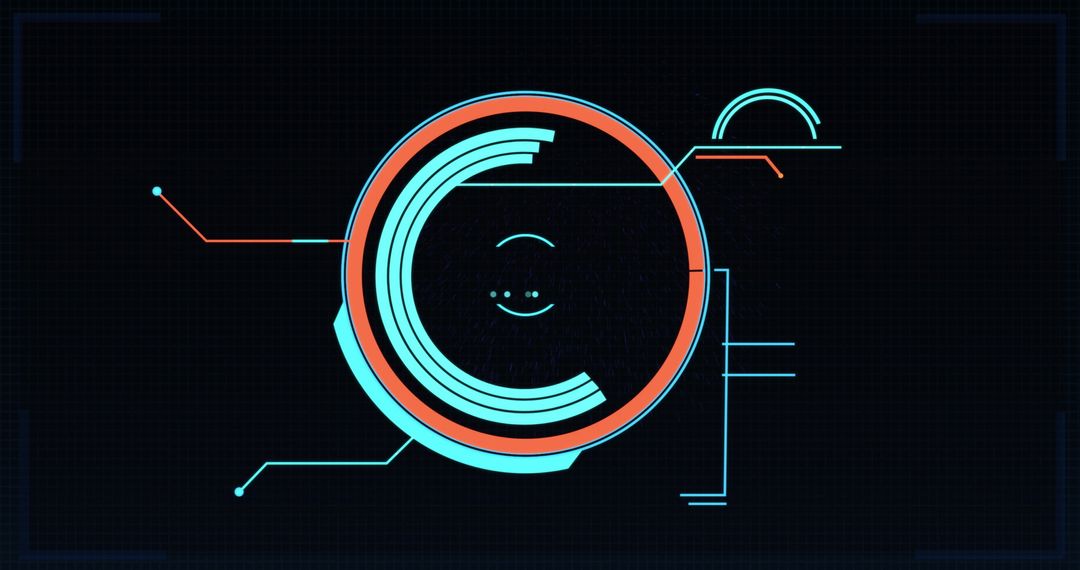 Futuristic Digital Interface with Scope and Technology Overlay