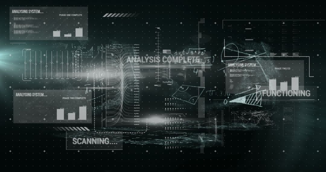 futuristic digital data processing interface with analysis indicators - Free Images, Stock Photos and Pictures on Pikwizard.com