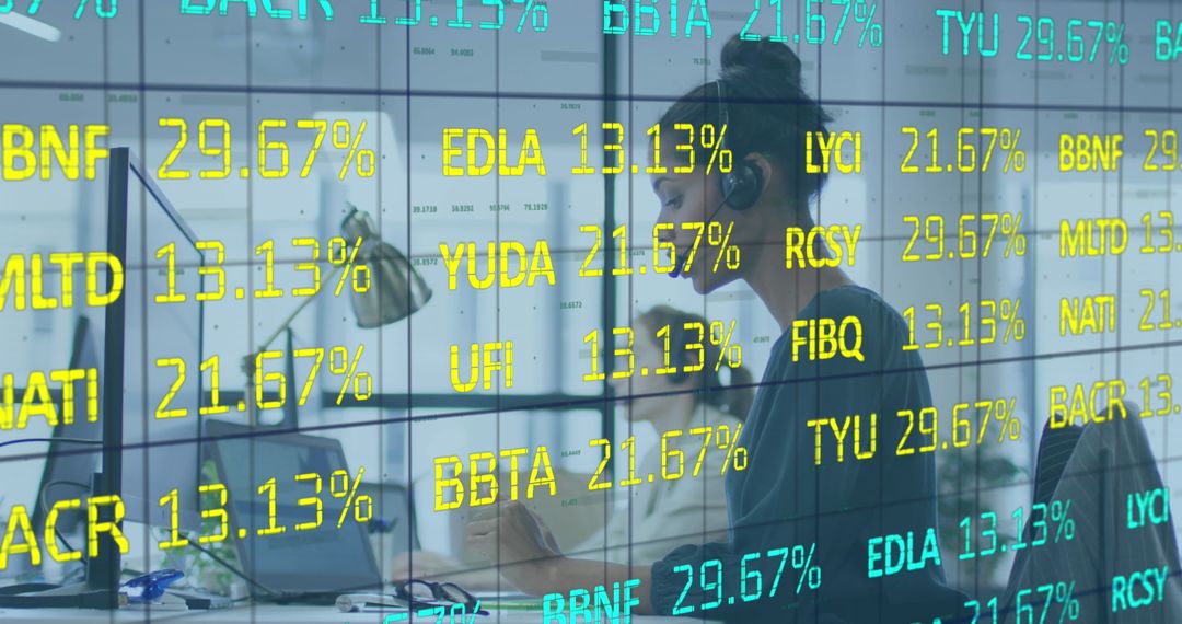 Business Analyst Working with Digital Data Interface