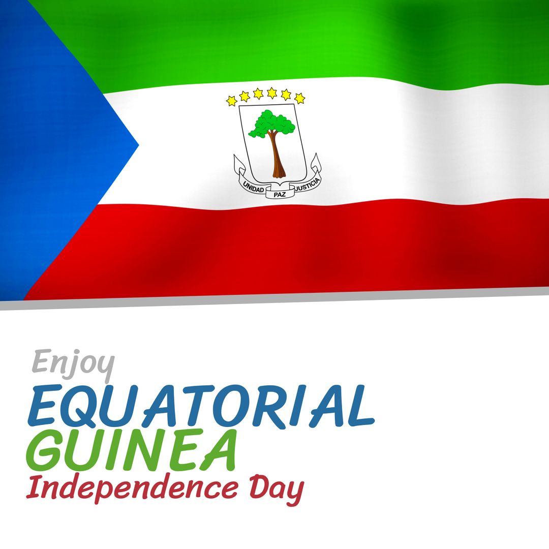 Celebrating Equatorial Guinea Independence Day with National Flag