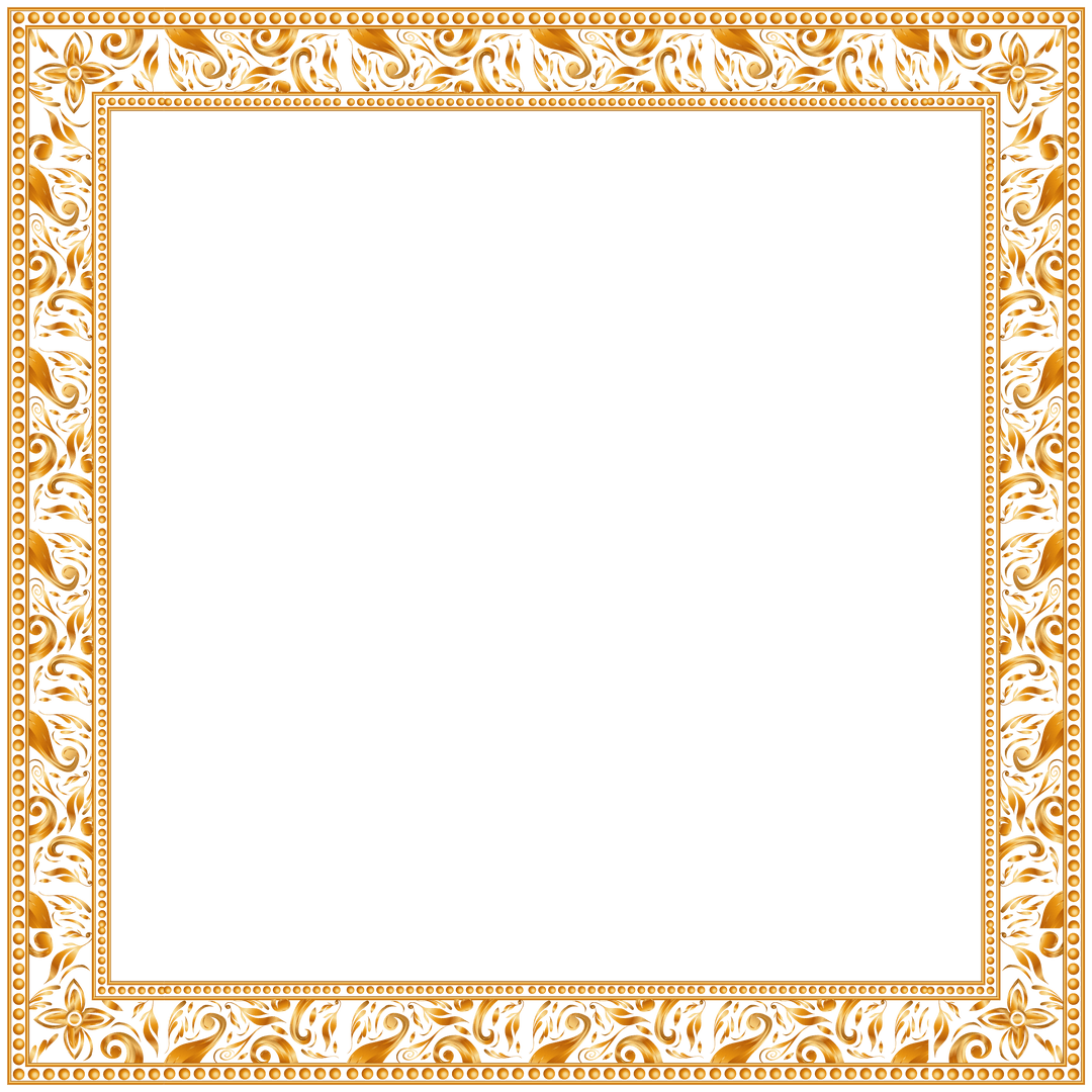 Antique Scrollwork Frame with Gold Beaded Edges Transparency