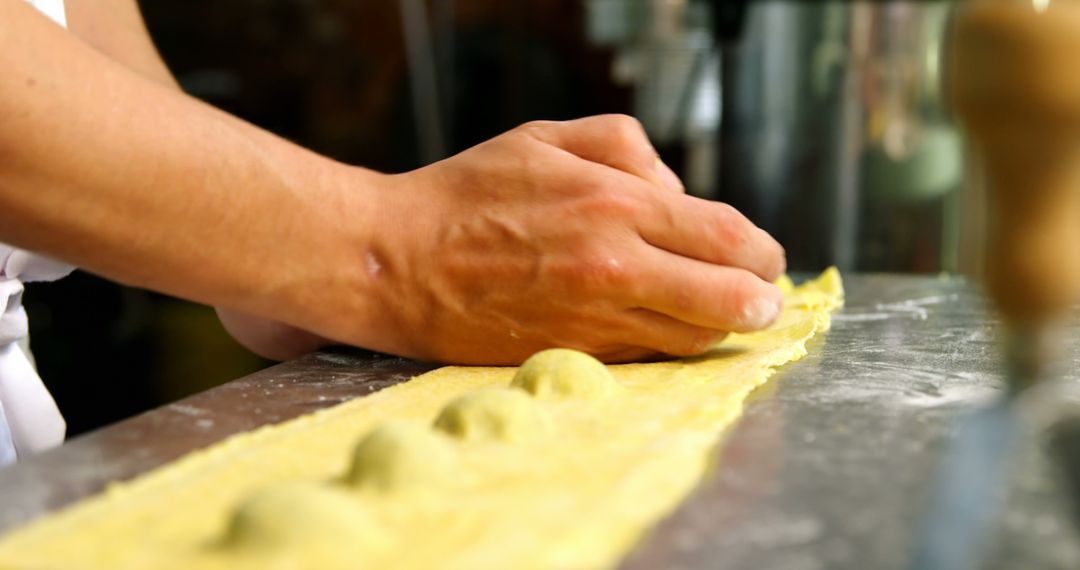 Hands Making Fresh Homemade Ravioli Pasta Dough - Free Images, Stock Photos and Pictures on Pikwizard.com